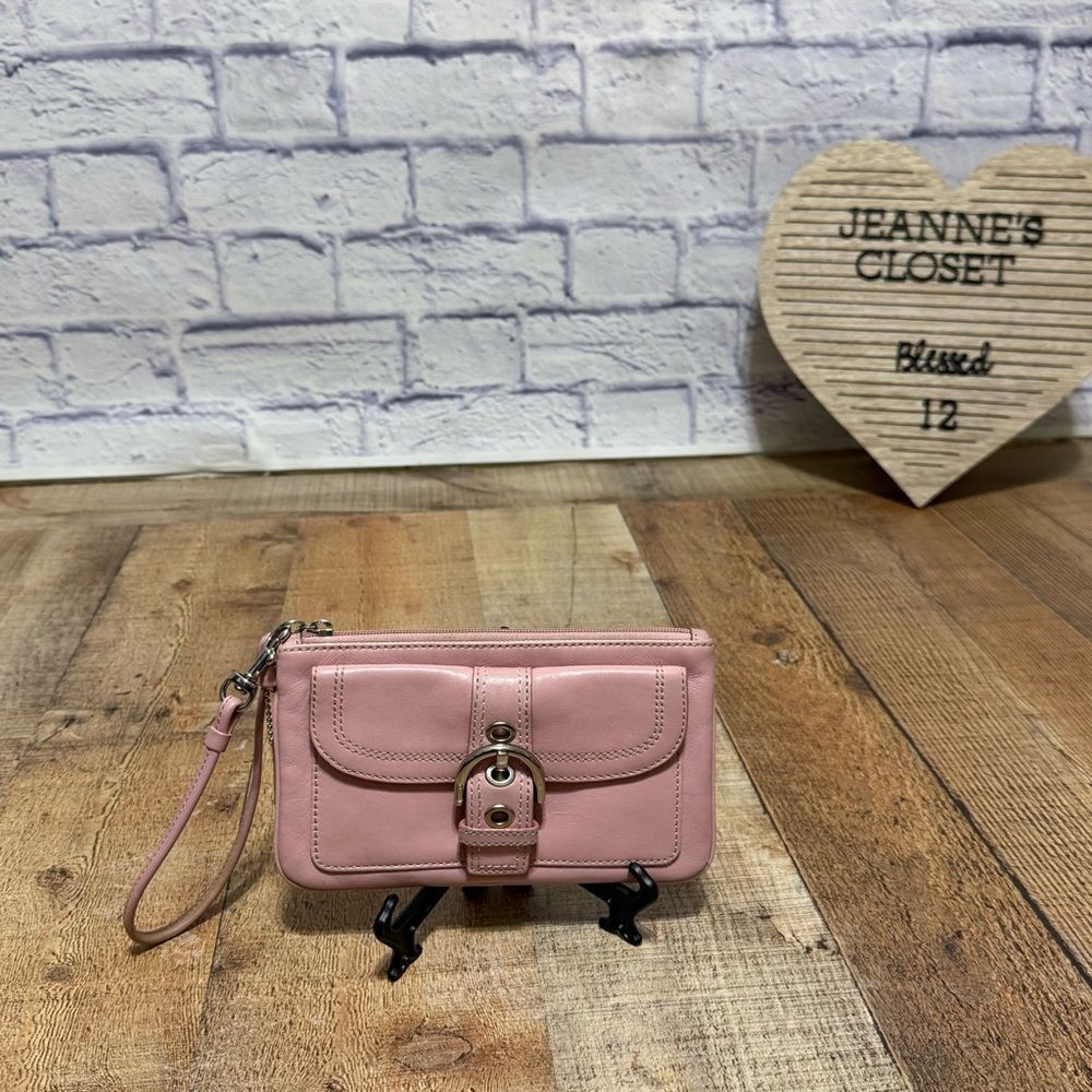 Coach RARE pink leather vintage Y2K soho wristlet clutch bag - Picture 6 of 14
